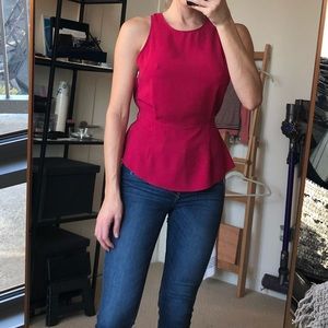 Aritzia Poppy Pink Peplum top